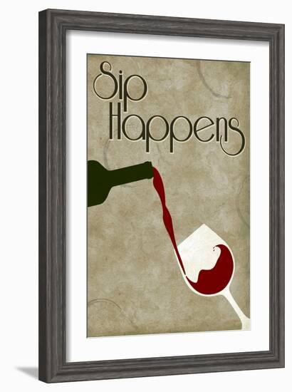 Sip Happens-Lantern Press-Framed Art Print