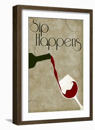 Sip Happens-Lantern Press-Framed Art Print