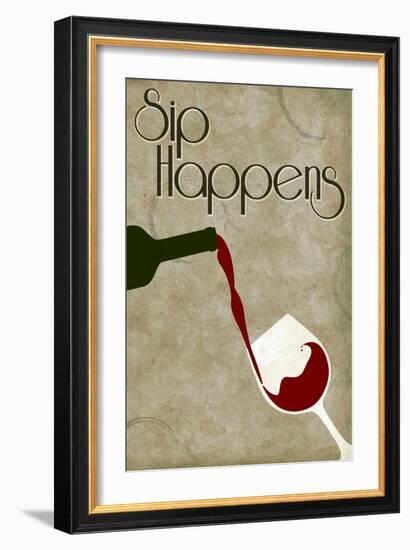 Sip Happens-Lantern Press-Framed Art Print