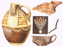 Cup Reproductions and Colorful Fragments from Knossos, 1921-Sir Arthur Evans-Giclee Print