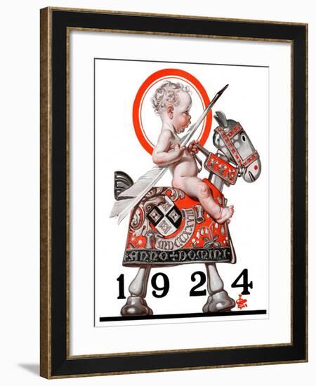 "Sir Baby New Year,"December 29, 1923-Joseph Christian Leyendecker-Framed Giclee Print