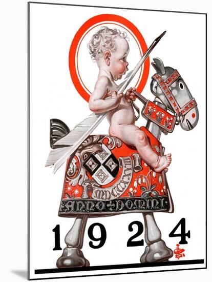 "Sir Baby New Year,"December 29, 1923-Joseph Christian Leyendecker-Mounted Giclee Print