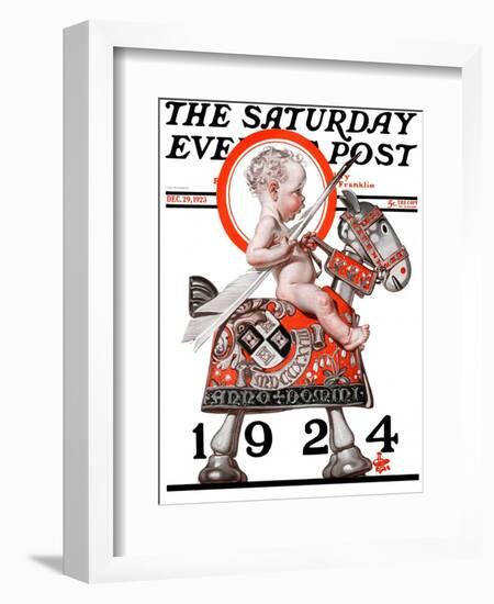 "Sir Baby New Year," Saturday Evening Post Cover, December 29, 1923-Joseph Christian Leyendecker-Framed Giclee Print