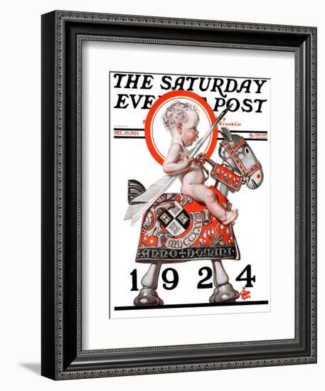 "Sir Baby New Year," Saturday Evening Post Cover, December 29, 1923-Joseph Christian Leyendecker-Framed Giclee Print