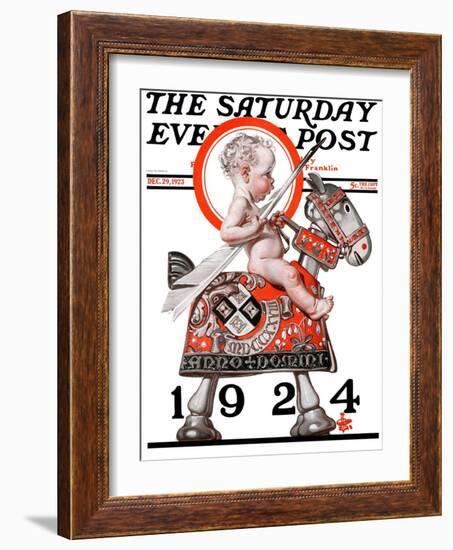 "Sir Baby New Year," Saturday Evening Post Cover, December 29, 1923-Joseph Christian Leyendecker-Framed Giclee Print