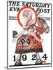 "Sir Baby New Year," Saturday Evening Post Cover, December 29, 1923-Joseph Christian Leyendecker-Mounted Giclee Print