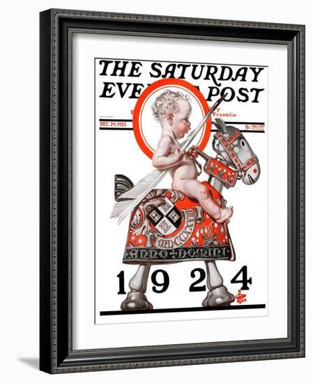 "Sir Baby New Year," Saturday Evening Post Cover, December 29, 1923-Joseph Christian Leyendecker-Framed Giclee Print