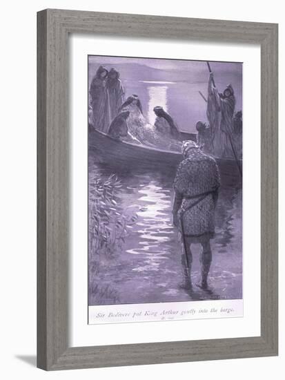 Sir Bedivere Put King Arthur Gently into the Barge-William Henry Margetson-Framed Giclee Print