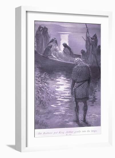 Sir Bedivere Put King Arthur Gently into the Barge-William Henry Margetson-Framed Giclee Print
