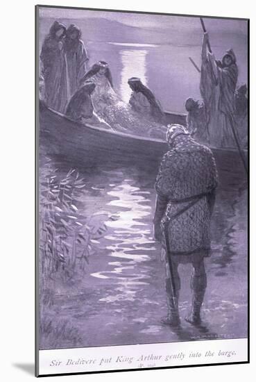 Sir Bedivere Put King Arthur Gently into the Barge-William Henry Margetson-Mounted Giclee Print