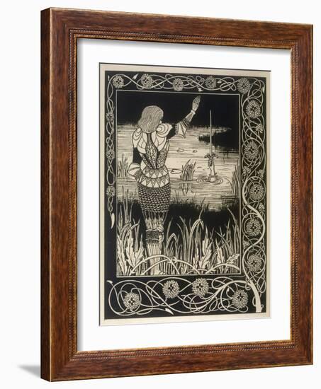 Sir Bedivere Returns Excalibur to the Lake-Aubrey Beardsley-Framed Art Print
