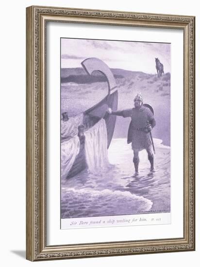 Sir Bors Found a Ship Waiting for Him-William Henry Margetson-Framed Giclee Print