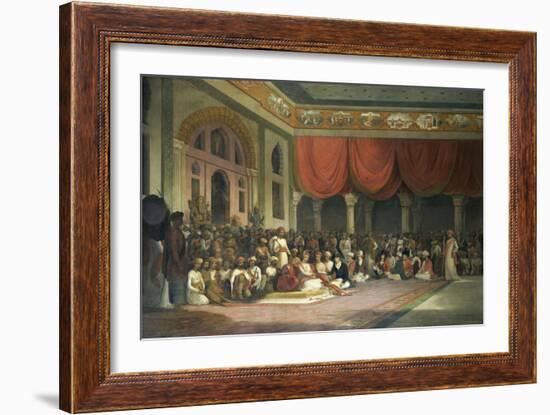 Sir Charles Warre Malet,British Resident at Court of Poona, in 1790 Concluding a Treaty in Durbar-Thomas Daniell-Framed Giclee Print
