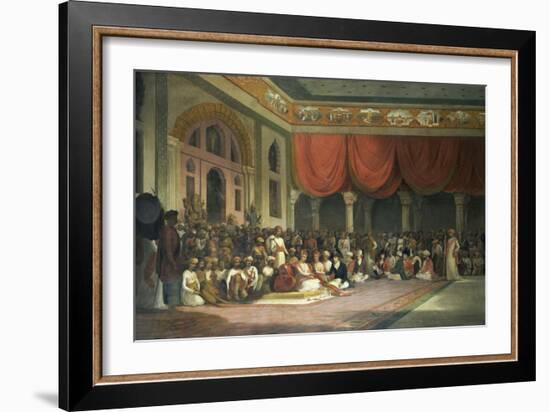 Sir Charles Warre Malet,British Resident at Court of Poona, in 1790 Concluding a Treaty in Durbar-Thomas Daniell-Framed Giclee Print