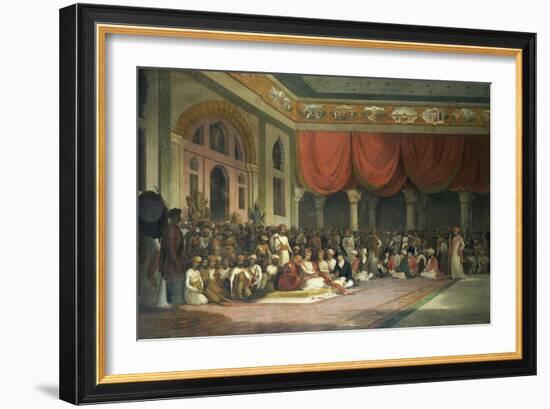 Sir Charles Warre Malet,British Resident at Court of Poona, in 1790 Concluding a Treaty in Durbar-Thomas Daniell-Framed Giclee Print