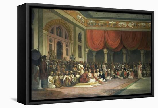 Sir Charles Warre Malet,British Resident at Court of Poona, in 1790 Concluding a Treaty in Durbar-Thomas Daniell-Framed Premier Image Canvas