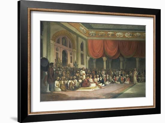 Sir Charles Warre Malet, in 1790 Concluding a Treaty in Durbar with Souae Madarow-Thomas Daniell-Framed Giclee Print