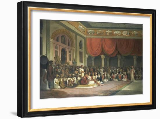 Sir Charles Warre Malet, in 1790 Concluding a Treaty in Durbar with Souae Madarow-Thomas Daniell-Framed Giclee Print