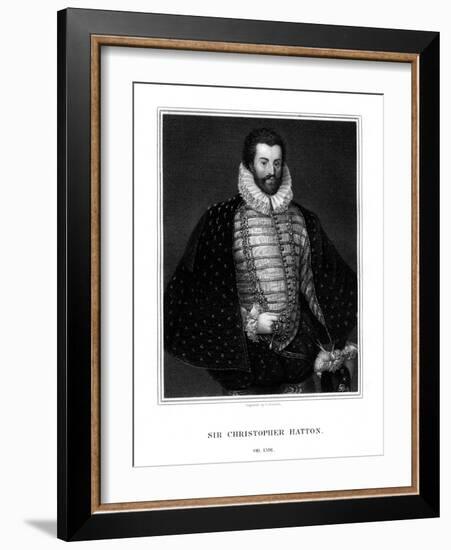 Sir Christopher Hatton, English Politician-E Scriven-Framed Premium Giclee Print