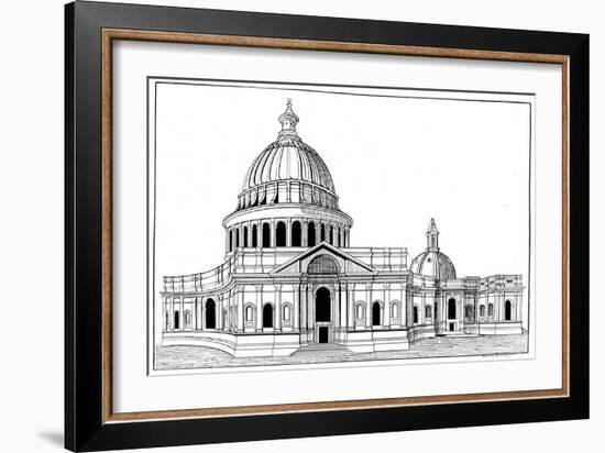 Sir Christopher Wren's Original Model for St Paul's Cathedral, London, C1670-1672-Arthur Robertson-Framed Giclee Print