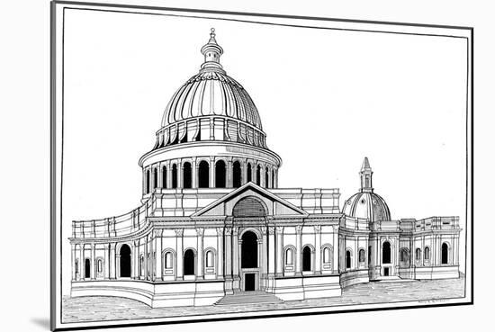 Sir Christopher Wren's Original Model for St Paul's Cathedral, London, C1670-1672-Arthur Robertson-Mounted Giclee Print