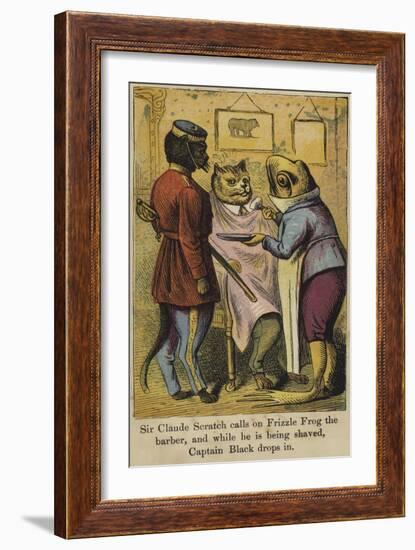 Sir Claude Scratch Calls on Frizzle Frog the Barber-null-Framed Giclee Print