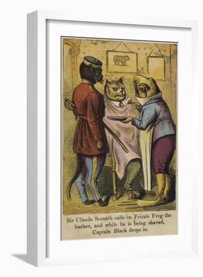 Sir Claude Scratch Calls on Frizzle Frog the Barber-null-Framed Giclee Print