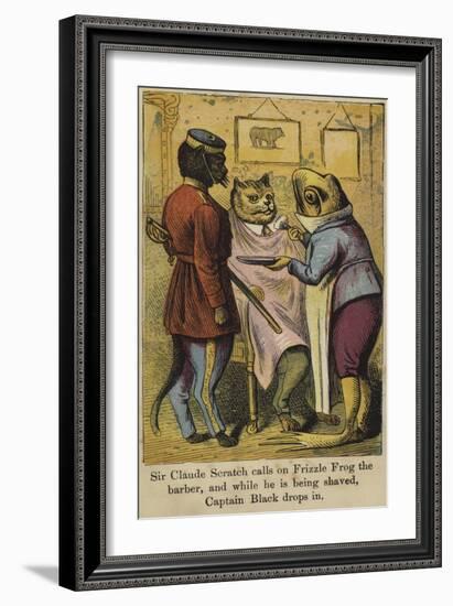 Sir Claude Scratch Calls on Frizzle Frog the Barber-null-Framed Giclee Print