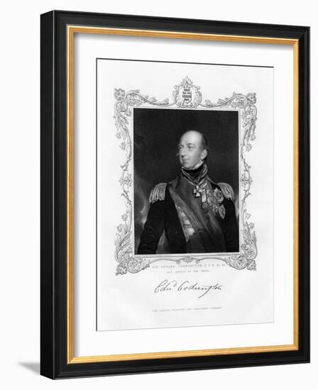 Sir Edward Codrington, British Admiral, 19th Century-J Cochran-Framed Giclee Print