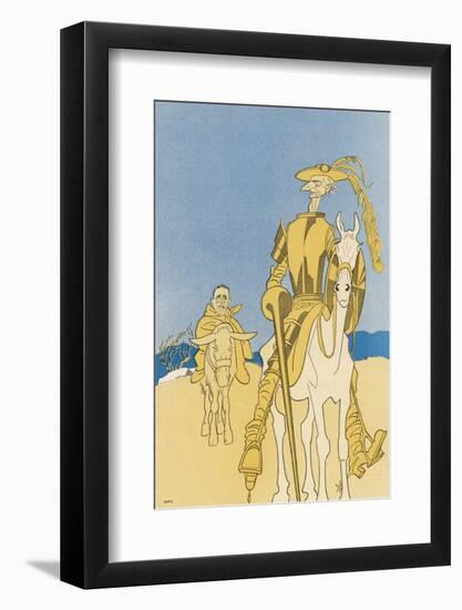 Sir Edward Grey as Don Quixote and Vittorio Emanuele as Sancho Panza-Olaf Gulbransson-Framed Photographic Print