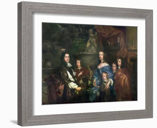 Sir Edward Hales (D.1695) and His Family, C.1656-Sir Peter Lely-Framed Giclee Print