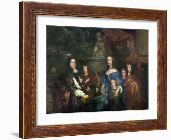 Sir Edward Hales (D.1695) and His Family, C.1656-Sir Peter Lely-Framed Giclee Print