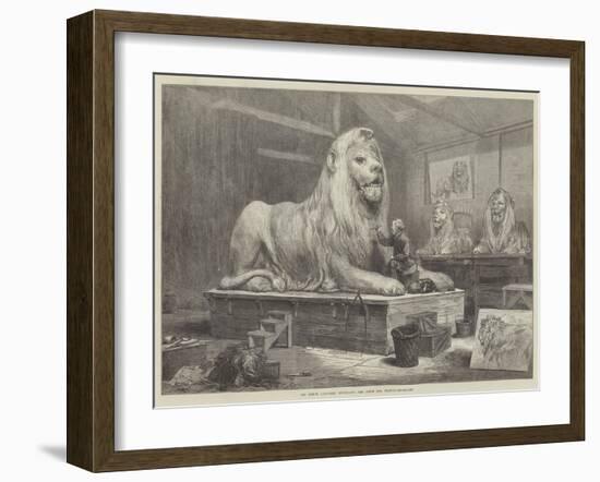 Sir Edwin Landseer Modelling the Lions for Trafalgar-Square-Arthur Hopkins-Framed Giclee Print