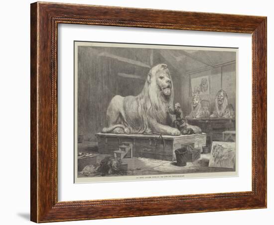 Sir Edwin Landseer Modelling the Lions for Trafalgar-Square-Arthur Hopkins-Framed Giclee Print