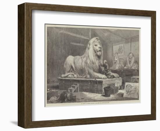 Sir Edwin Landseer Modelling the Lions for Trafalgar-Square-Arthur Hopkins-Framed Giclee Print