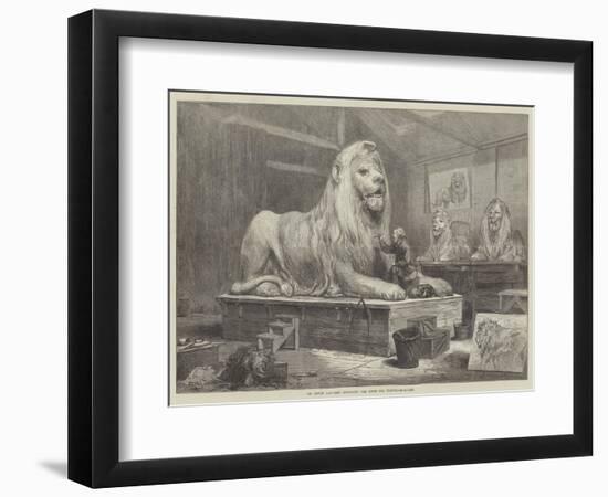 Sir Edwin Landseer Modelling the Lions for Trafalgar-Square-Arthur Hopkins-Framed Giclee Print