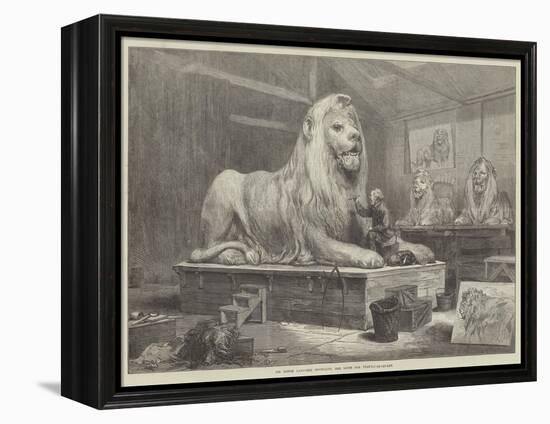 Sir Edwin Landseer Modelling the Lions for Trafalgar-Square-Arthur Hopkins-Framed Premier Image Canvas