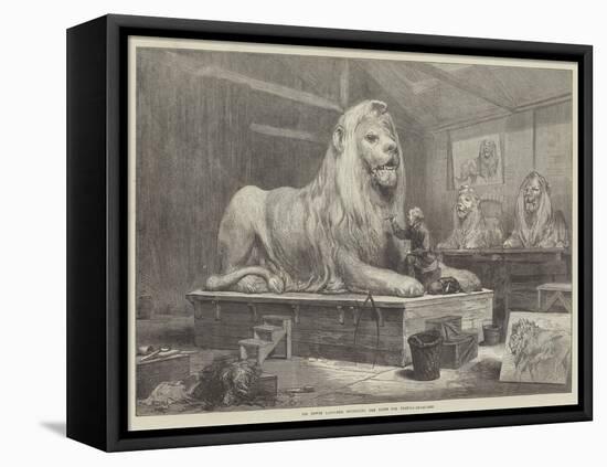 Sir Edwin Landseer Modelling the Lions for Trafalgar-Square-Arthur Hopkins-Framed Premier Image Canvas