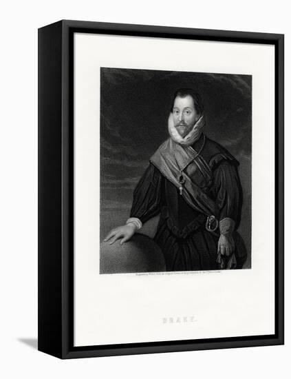 Sir Francis Drake, English Privateer, Navigator, Naval Pioneer, Politician, 19th Century-W Holl-Framed Premier Image Canvas