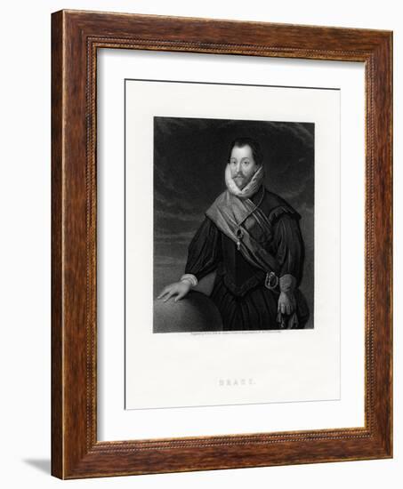 Sir Francis Drake, English Privateer, Navigator, Naval Pioneer, Politician, 19th Century-W Holl-Framed Giclee Print