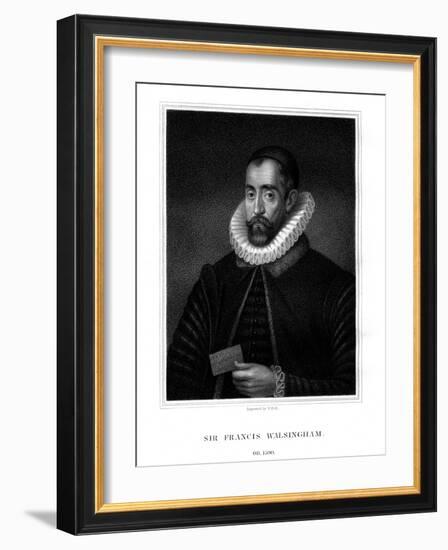 Sir Francis Walsingham, Spymaster of Queen Elizabeth I-W Holl-Framed Giclee Print