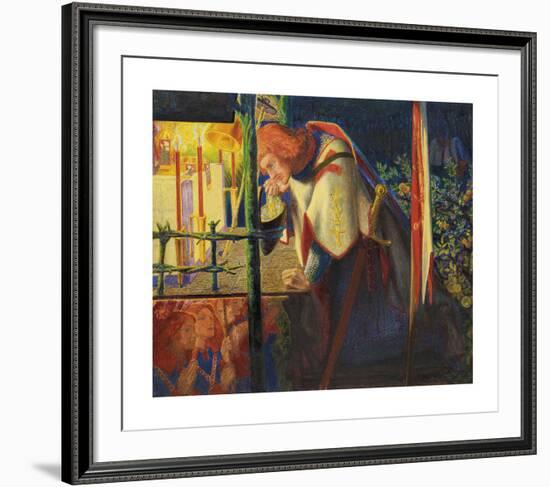 Sir Galahad at the Ruined Chapel-Dante Gabriel Rossetti-Framed Premium Giclee Print