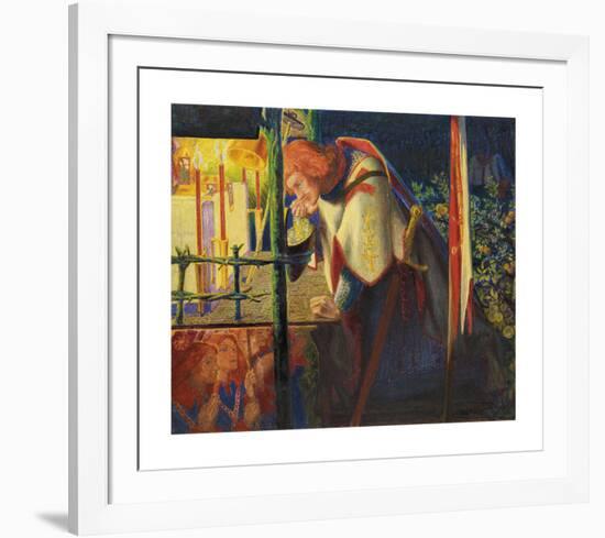 Sir Galahad at the Ruined Chapel-Dante Gabriel Rossetti-Framed Premium Giclee Print