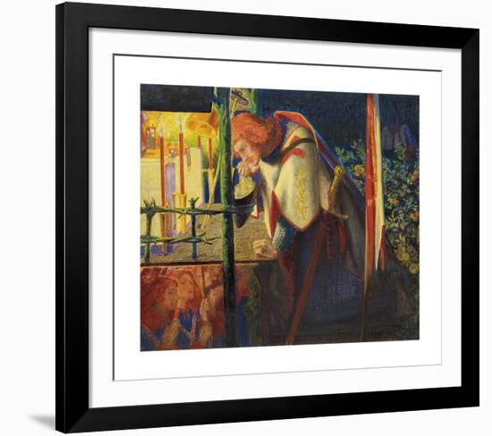 Sir Galahad at the Ruined Chapel-Dante Gabriel Rossetti-Framed Premium Giclee Print