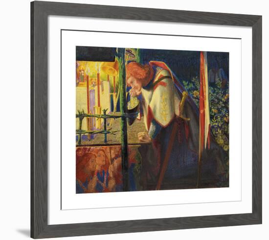 Sir Galahad at the Ruined Chapel-Dante Gabriel Rossetti-Framed Premium Giclee Print