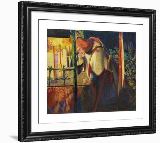 Sir Galahad at the Ruined Chapel-Dante Gabriel Rossetti-Framed Premium Giclee Print