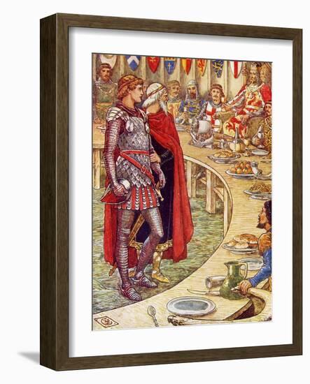 Sir Galahad is brought to the court of King Arthur-Walter Crane-Framed Giclee Print