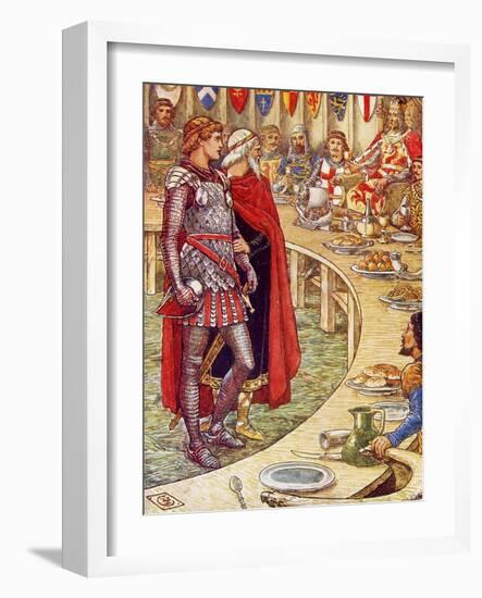 Sir Galahad is brought to the court of King Arthur-Walter Crane-Framed Giclee Print