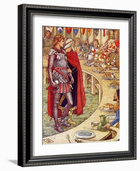 Sir Galahad is brought to the court of King Arthur-Walter Crane-Framed Giclee Print