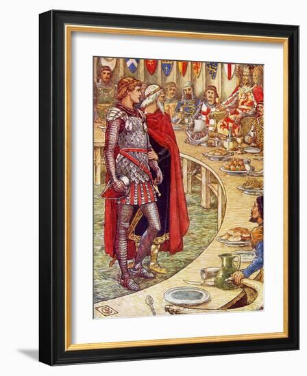 Sir Galahad is brought to the court of King Arthur-Walter Crane-Framed Giclee Print